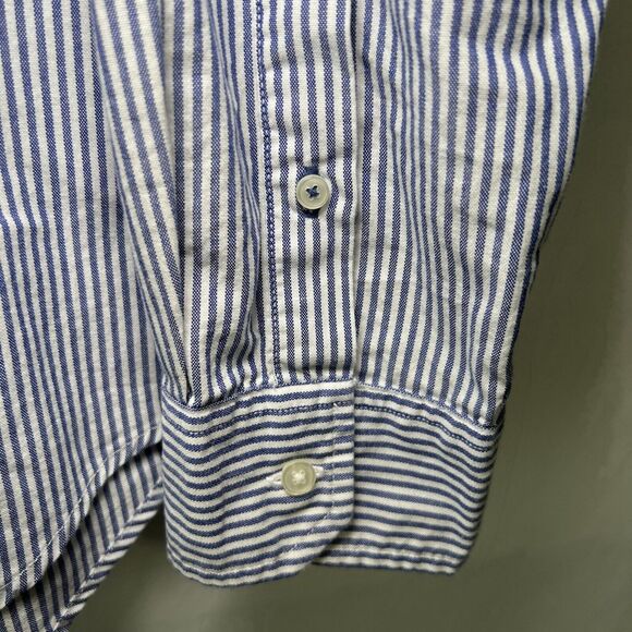 American Eagle Classic Fit Button Down Shirt Mens Size Large Blue Striped NWOT - Picture 5 of 12